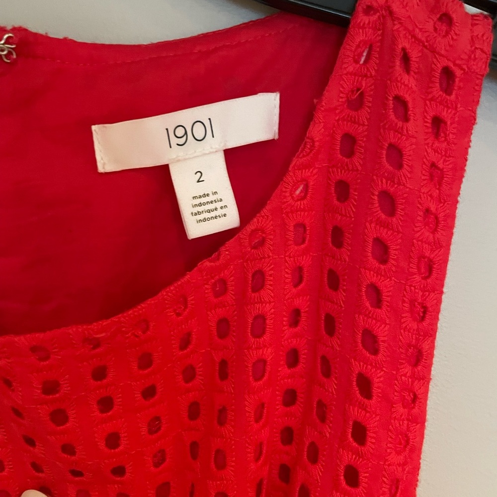 Nordstrom 1901 Red Eyelet Dress - Picture 4 of 5